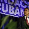 Democratic presidential hopeful, Sen. Barack Obama, D-Ill., speaks at Cuban Independence Day Celebration in Mami, Fla., Friday, May 23, 2008. (AP Photo/Chris Carlson) obama-cuba