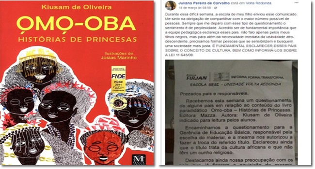 pais censurar livro sobre cultura negra em escola Rio de Janeiro